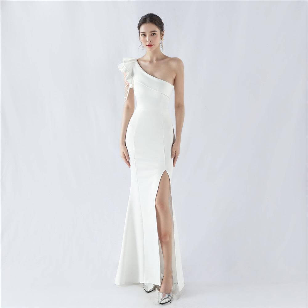 Stylish one-shoulder gown